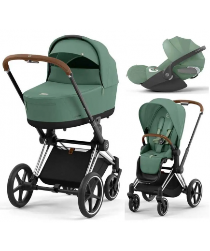 Коляска універсальна 3в1 Cybex Priam 4.0 Leaf Green/ Chrome Brown/Cloud T i-Size 510129-08/3