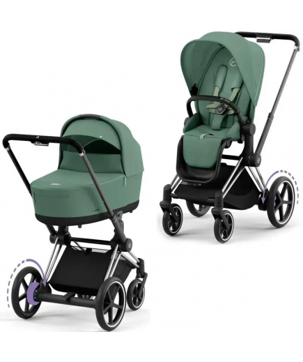 Коляска універсальна 2в1 Cybex e-Priam Leaf Green/Chrome Black 520020102LG/2