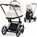 Коляска універсальна 2в1 Cybex e-Priam Off White/Chrome Brown 520020102OW/3