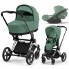 Коляска універсальна 3в1 Cybex Priam 4.0 Leaf Green/Chrome Black/Cloud T i-Size 510129-08/2