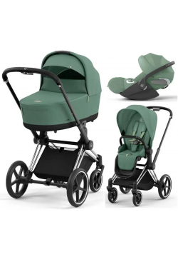 Коляска універсальна 3в1 Cybex Priam 4.0 Leaf Green/Chrome Black/Cloud T i-Size 510129-08/2