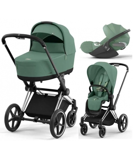 Коляска універсальна 3в1 Cybex Priam 4.0 Leaf Green/Chrome Black/Cloud T i-Size 510129-08/2