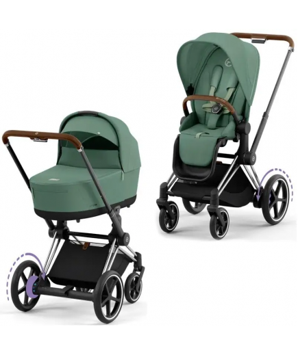 Коляска універсальна 2в1 Cybex e-Priam Leaf Green/Chrome Brown 520020102LG/3