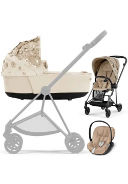 Коляска універсальна 3в1 Cybex Mios 4.0 Simply Flowers Beige/Matt Black/Cloud T-iSize 521001383/4-4