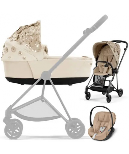 Коляска універсальна 3в1 Cybex Mios 4.0 Simply Flowers Beige/Matt Black/Cloud T-iSize 521001383/4-4