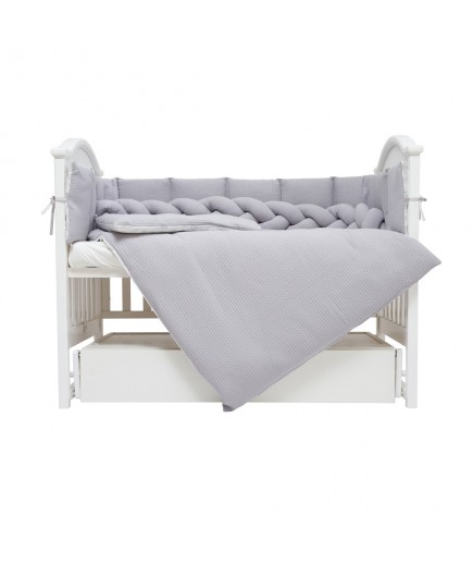 Постільний комплект Twins Cotton 7ел 4077-TC-10 grey Постільний комплект Twins Cotton 7ел 4077-TC-10 grey