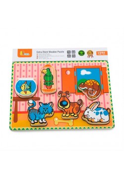 Пазл дерев'яний Viga Toys Домашні тварини 56440