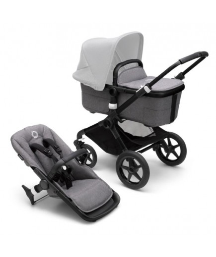 Коляска універсальна 2в1 Bugaboo Fox 3 без капюшона Black/ Grey Melange 2306010043