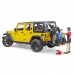 Джип Jeep Rubicon з фігуркою велосипедиста на байку Bruder 02543 фото 4