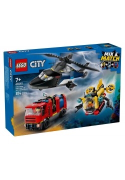 Конструктор Lego City Ремікс вертольотів, пожежних машин і підводних човнів 874дет 60462