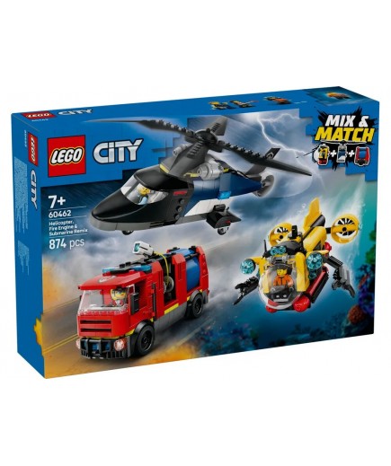 Конструктор Lego City Ремікс вертольотів, пожежних машин і підводних човнів 874дет 60462 Конструктор Lego City Ремікс вертольотів, пожежних машин і підводних човнів 874дет 60462