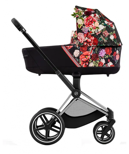 Коляска універсальна (люлька) Cybex Priam 4.0 Spring Blossom Dark/Chrome Black 522000777/2-1