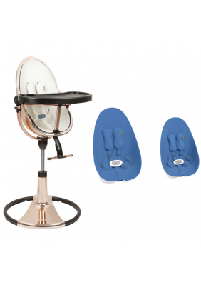 Стільчик для годування Bloom Fresco Rose Gold/Rose Gold+riviera blue U10515-GRB\\E10540-RBL - 