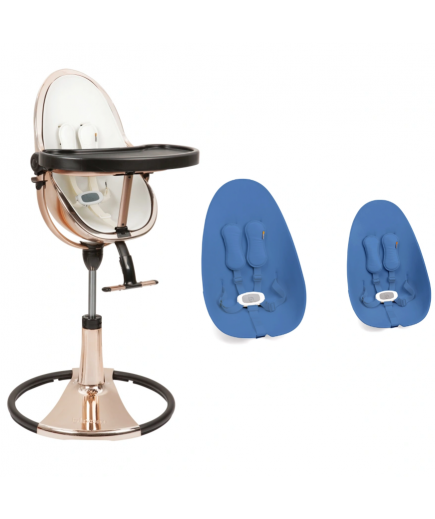 Стільчик для годування Bloom Fresco Rose Gold/Rose Gold+riviera blue U10515-GRB\\E10540-RBL Стільчик для годування Bloom Fresco Rose Gold/Rose Gold+riviera blue U10515-GRB\\E10540-RBL
