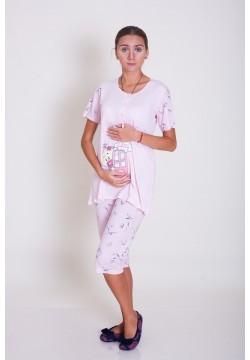 Комплект для беременных и кормления (туника+капри) M-XL Nicoletta 7257 - светло-розовый