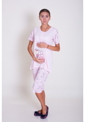 Комплект для вагітних та годування (туніка+капрі) M-XL Nicoletta 7257 - світло-рожевий