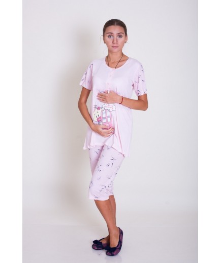 Комплект для вагітних та годування (туніка+капрі) M-XL Nicoletta 7257 - світло-рожевий