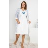 Комплект для вагітних та годування (халат+нічна сорочка) M-XL Nicoletta 7270 - білий/синій