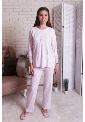 Комплект для беременных и кормления (кофта+штаны) M-XL Nicoletta 7273 - светло-розовый - 