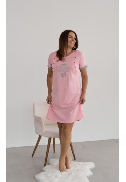Нічна сорочка для вагітних та годування S-XL Nicoletta 7373 Princess - рожевий