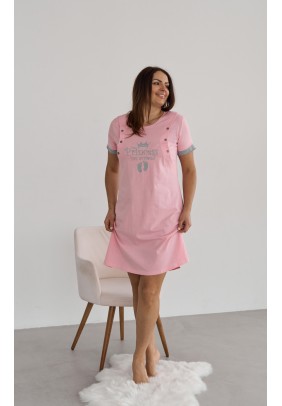 Ночная рубашка для беременных и кормления S-XL Nicoletta 7373 Princess - розовый