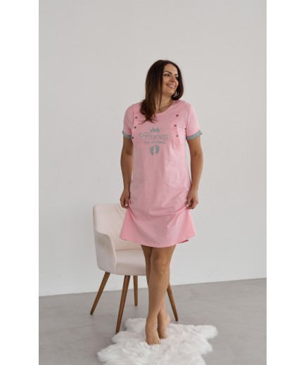 Нічна сорочка для вагітних та годування S-XL Nicoletta 7373 Princess - рожевий