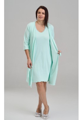 Комплект для беременных и кормления (халат+ночная рубашка) S-XL Nicoletta 7392 - ментоловый - 