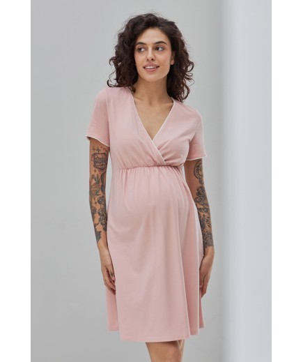Нiчна сорочка для вагітних та годування S-XL Юла мама ALISA LIGHT NW-1.4.14 -рожевий