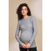 Джемпер для вагітних і годування S-XL Юла мама MELANIA BL-33.022 -сірий