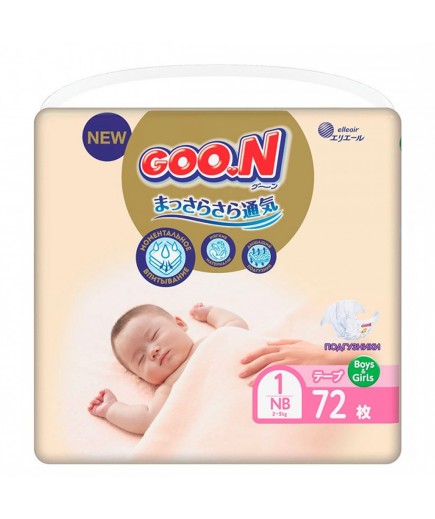 Підгузники Goo.N newborn Premium Soft (0-5кг) 72шт 863222