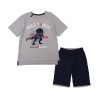 Комплект (футболка+шорты) 92-128 Фламинго 868-417-Серый/темно-синий