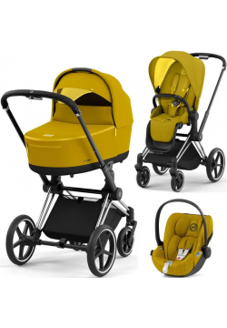 Коляска універсальна 3в1 Cybex Priam 4.0 Mustard Yellow/Matt Black/Cloud Z-iSize Plus 522000965/2-2