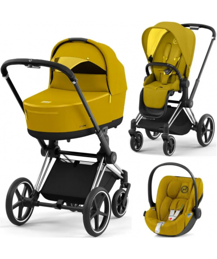 Коляска універсальна 3в1 Cybex Priam 4.0 Mustard Yellow/Matt Black/Cloud Z-iSize Plus 522000965/2-2