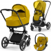 Коляска універсальна 3в1 Cybex Priam 4.0 Mustard Yellow/Matt Black/Cloud Z-iSize Plus 522000965/2-2