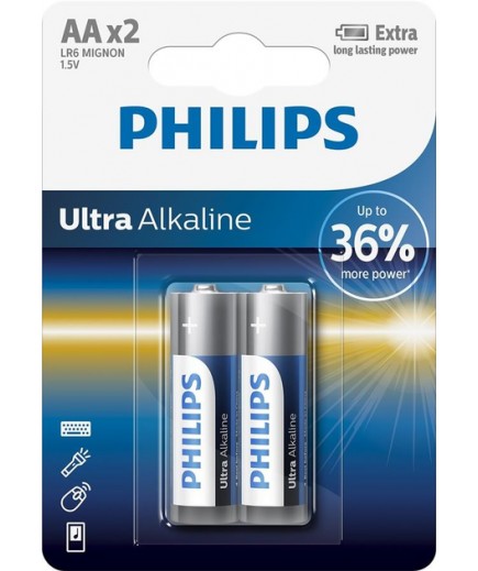 Батарейка Philips Ultra Alkaline AA LR6E2B/10 Батарейка Philips Ultra Alkaline AA LR6E2B/10