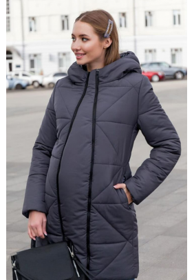 Пальто для вагітних S-XL Юла мама ANGIE OW-49.034 -сірий