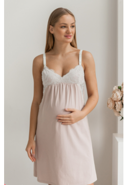 Ночная рубашка для беременных и кормления S-XL Юла мама AGATA NW-2.5.2