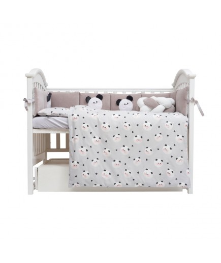 Постільний комплект Twins Panda grey new 7од 4075-TP-10N Постільний комплект Twins Panda grey new 7од 4075-TP-10N
