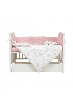 Постільний комплект Twins Fluffy Puffy 7од 4076-TFP-08B bear pink