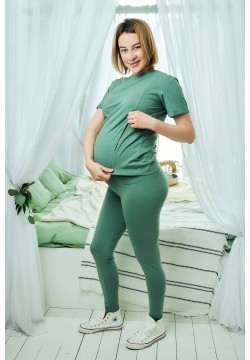 Лосини для вагітних 44-50 Мамин Дім DJM-015 -зелений