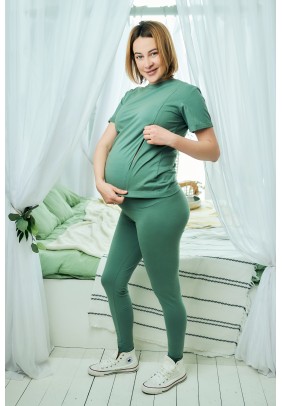 Лосини для вагітних 44-50 Мамин Дом DJM-015 -зелений