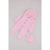 Комплект для новонароджених (комбінезон+пінетки в\'яз.) 0-9 PonPon 144 - рожевий