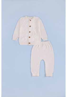 Комплект для новорожденного (кофта+штаны) вязка 0-9 Canario 10029 -молочный