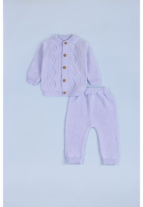 Комплект для новорожденного (кофта+штаны) вязка 0-9 Canario 10029 -голубой