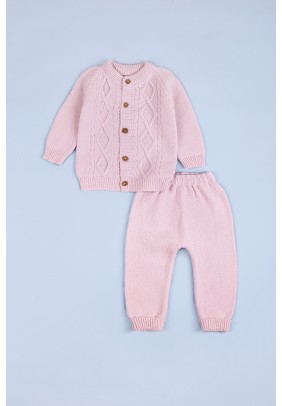 Комплект для новонародженого(кофта+штани) в\'язка 0-9 Canario 10029 -рожевий