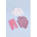Комплект (футболка довг.рук+кофта+штани) 50-74 For my baby 23619 -рожевий