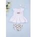 Комплект для новонароджених (плаття+труси+пов\'язка) 56-80 Happy TOT 797М -білий