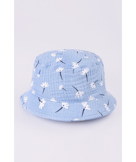 Панама "Квітка"муслін Glory kids 8140 блакитний