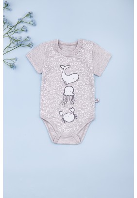 Боді для новонародженого 0-12 Veo Baby 12833- сірий - 