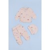 Комплект для новонародженого (льоля+повзунки+шапка) 56 Фламинго 605-083 -бежевий